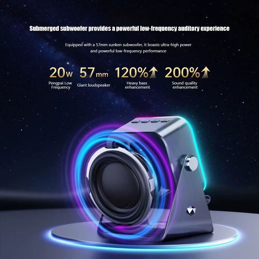 Auto-Induction Wireless Induction Speaker Dual Mode RGB Ambient Light Bluetooth Speaker Enhance Sound Quality Portable