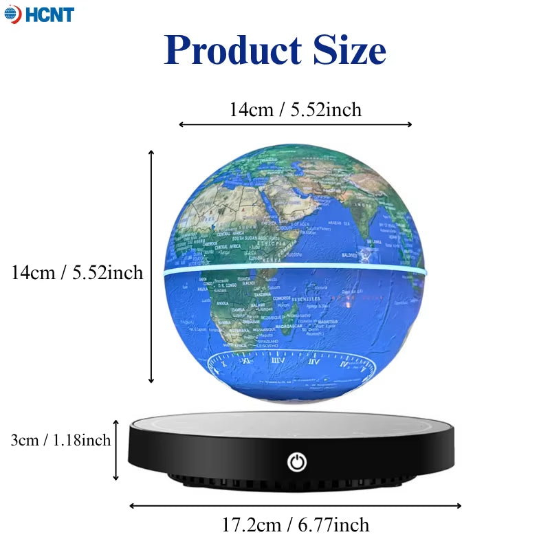 Floating Globe Magnetic Levitating Globe with LED Light Globe World Map for Home Office Decor Cool Tech Gift for Kids Teacher