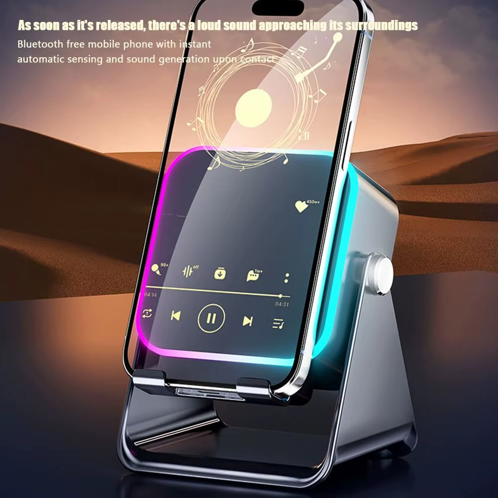 Auto-Induction Wireless Induction Speaker Dual Mode RGB Ambient Light Bluetooth Speaker Enhance Sound Quality Portable