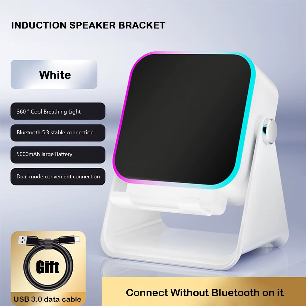 Auto-Induction Wireless Induction Speaker Dual Mode RGB Ambient Light Bluetooth Speaker Enhance Sound Quality Portable