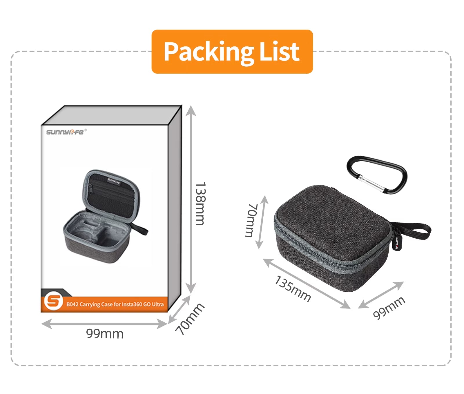  for  GO Ultra Mini Storage Bag Carrying Case Handbag Portable Travel Box for  GO Ultra Camera Accessories