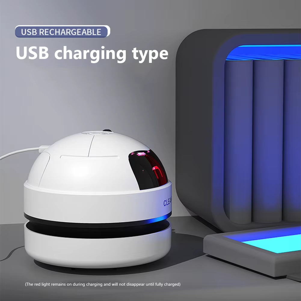 Portable Mini Vacuum Cleaner for Desk and Table Dust USB Rechargeable with Detachable Nozzle for Pet Hair and Crumbs Cleaning