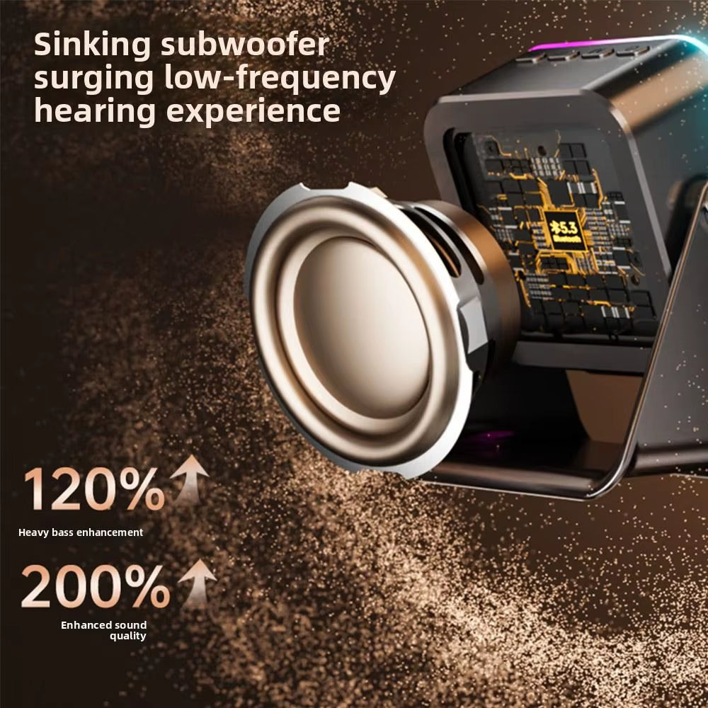 Auto-Induction Wireless Induction Speaker Dual Mode RGB Ambient Light Bluetooth Speaker Enhance Sound Quality Portable