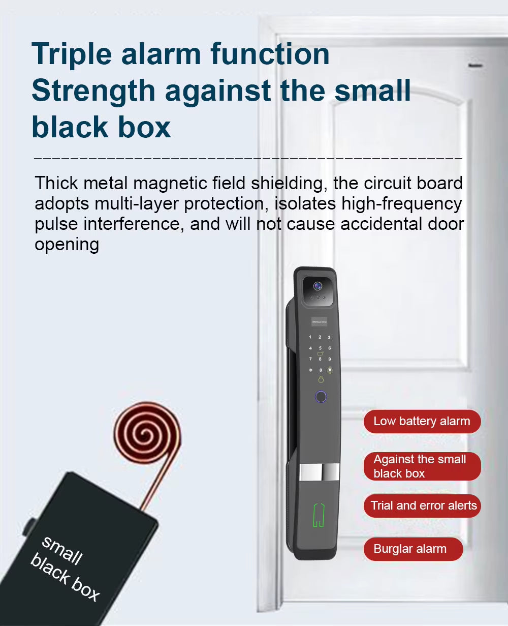 Tuya Wi-Fi Fingerprint 3D Face Recognition Smart Door Lock & Video Doorbell with Camera Wood/Steel Doors Cloud Storage